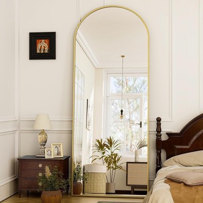 21x64 inch Full Length Mirror-Aluminum Alloy Frame-Arch Mirror Bedroom Gold