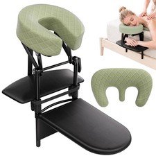Massage Headrest for Bed, Adjustable 7"-17" Height Ergonomic Face Cradle, Com...