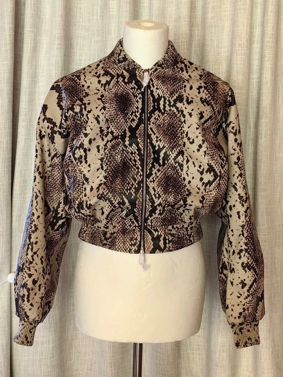 Stella McCartney — Stella McCartney H&M snake print aviator jacket size L