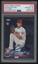 2018 Shohei Ohtani SIGNED Topps Chrome Pitching RC Rookie Auto #150 PSA 10/10