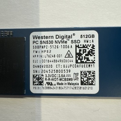 WD SN530 512GB NVME M.2 2280 SSD - 97% HEALTH