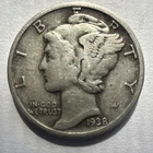 1938 Mercury Dime Silver 10C Circulated US Coin Business Strike Uncertified