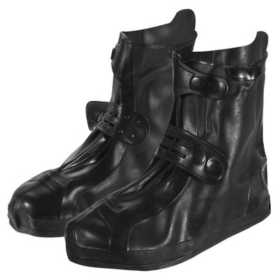 Waterproof Shoes Cover XXL Overshoes Rain Galoshes with Double Buckle Black