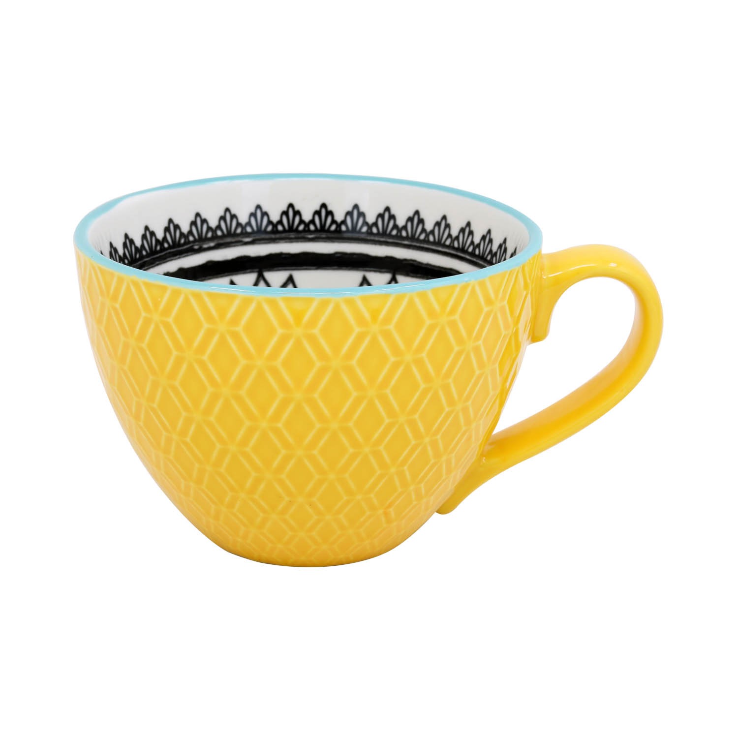 Yellow Coffee Tea Mug Cup Bone China Pad Print Hot Cold Beverages Drinkware