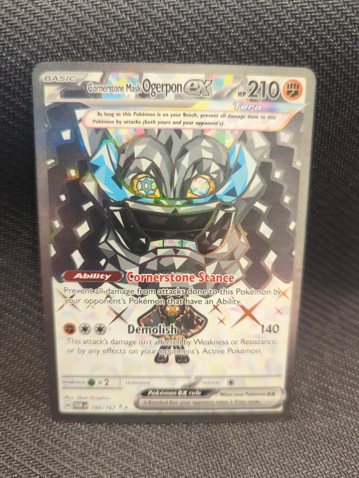 Pokémon TCG Holo Ultra Rare Cornerstone Mask Ogerpon Twilight Masquerade 199/167
