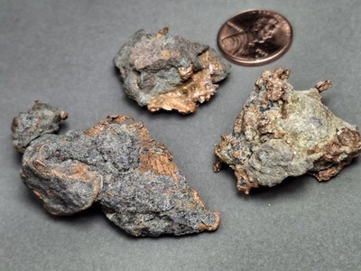 Lot Of Host Matrix Michigan Copper Crystal Keweenaw Native Keweenaw Specimen 