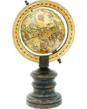 Vintage Globe Small Italian Paper Mache Tabletop Desk 10"H Office