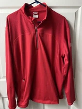 Level Wear PGA Gold Mens XL Red Vented Pullover Jacket Long Sleeved Quarter Zip