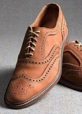 Men Handmade Leather shoes Skin Brown Bespoke Lace Up Wingtip Stylish Brogue