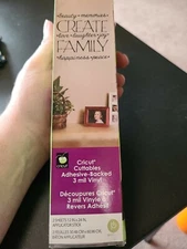 New CRICUT Cuttables RAVEN (BLACK) ADHESIVE BACKED VINYL, 2 Sheets 12" x 24" 