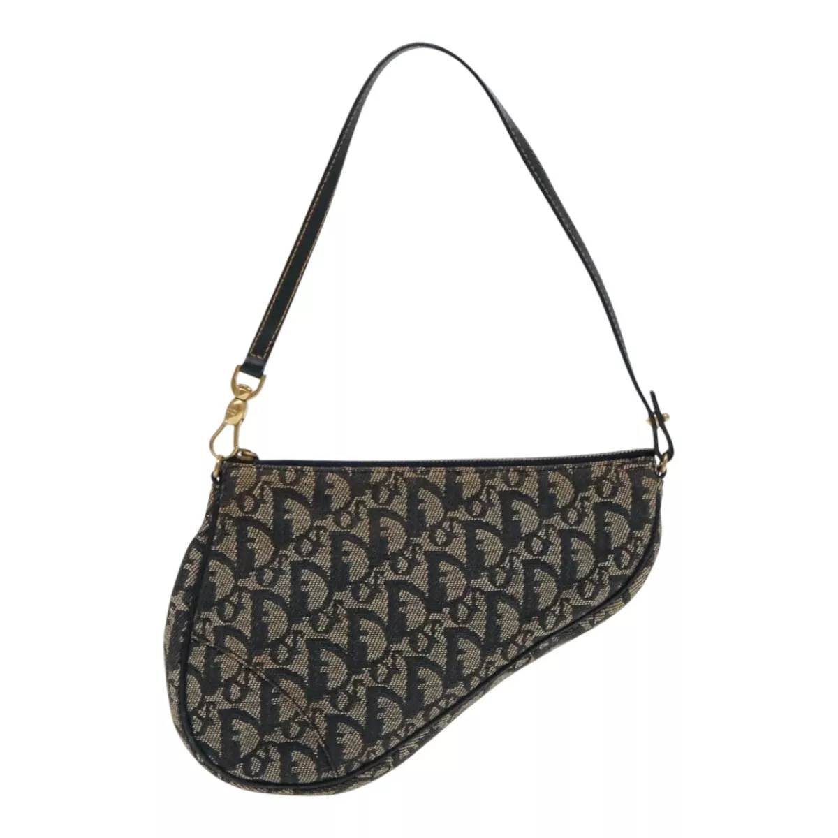 Sac à main toile marine Dior selle authentique