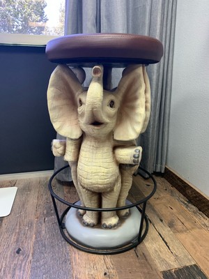 Elephant Barstool Over Sized Resin Statue Jungle Safari Furniture Prop Display