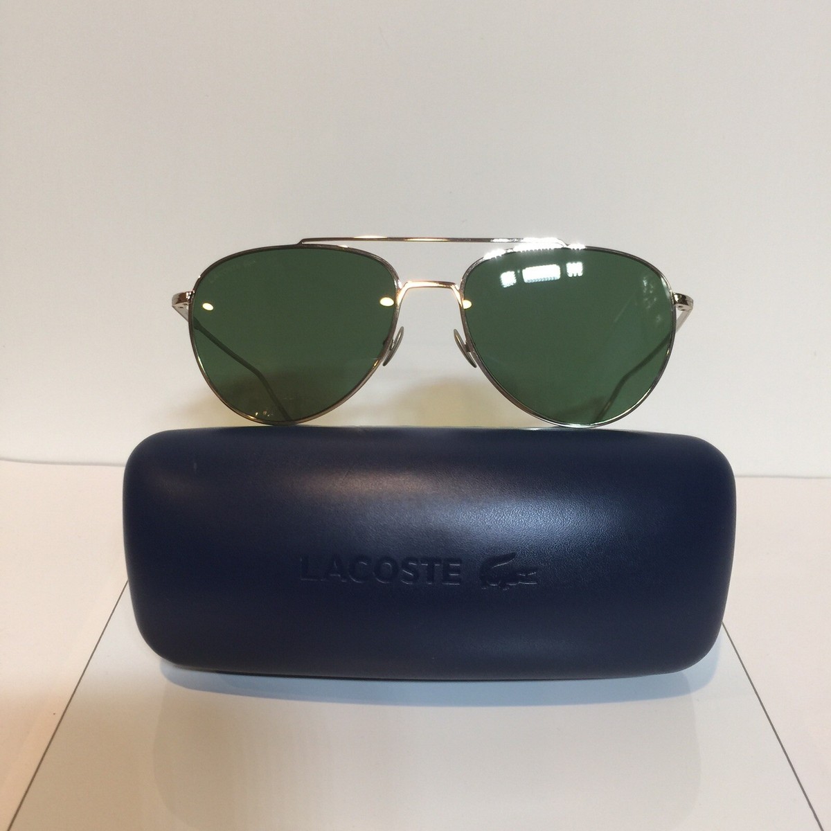NIB Lacoste L195SPC 714 Shiny Gold Metal Aviator Sunglasses  display picture 1