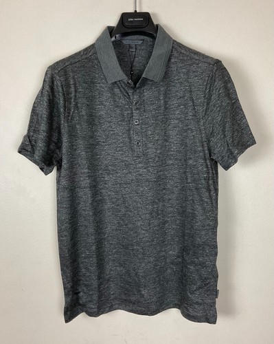 $228 NWT Brand New John Varvatos Collection Steel Grey Polo Shirt M