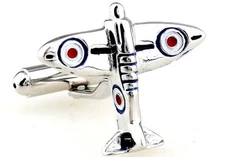 Plane Cufflinks Jet Spitfire Airplane WWII Wedding Fancy Gift Box Free Ship USA