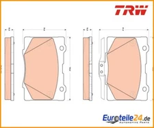 Brake Pad Set, Disc Brake TRW GDB3498 for Honda