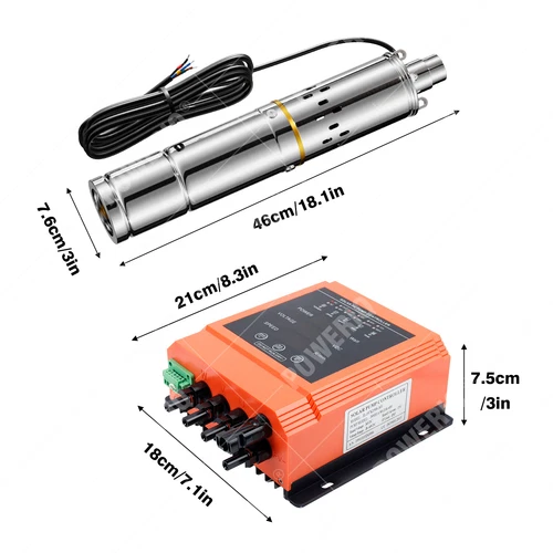 3" DC Screw Solar Bore Pump 900W 72V Submersible Deep Well Hole S/Steel 140M - Picture 8 of 21