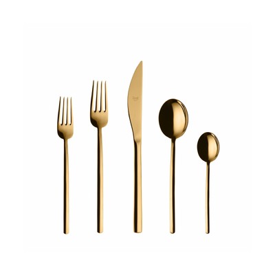 MEPRA 108822005 Due Ice Gold 5-Piece Durable 18/10 Stainless Steel American S...