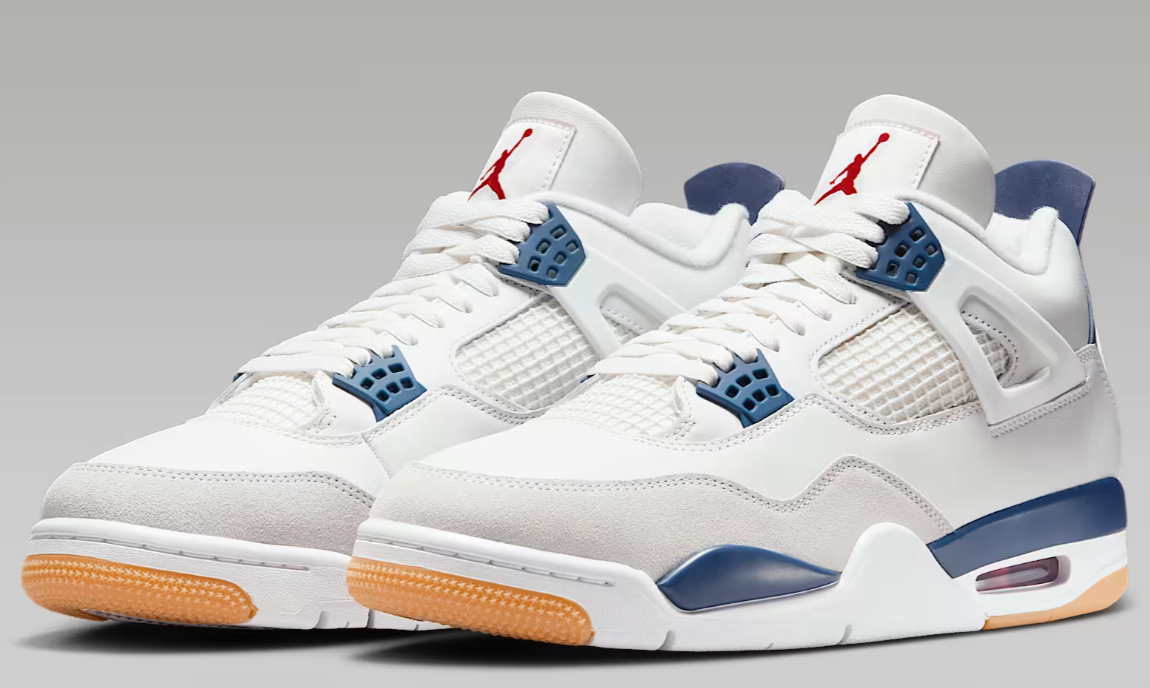 靴 Aj4 retoro SB summit white Nike SB x Air Jordan 4 Summit White/Navy/Neutral Grey/White DR5415