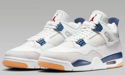 Nike SB x Air Jordan 4 Summit White/Navy/Neutral Grey/White DR5415-100 Size 13