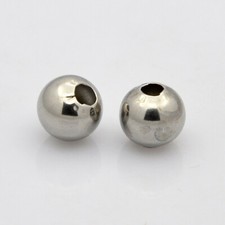 50 pcs 304 Stainless Steel Round Spacer Beads For Jewelry Making 6x5mm Hole 2mm