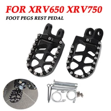 For HONDA AFRICA TWIN XRV650 XRV750 Footrest Footpegs Foot Pegs Rest Pedal black