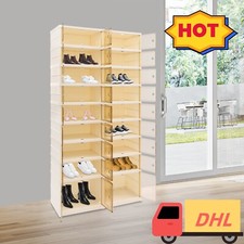 9 Tiers Plastic Shoe Rack Cabinet, Shelf Stand Storage Book Shelf Organizer USA