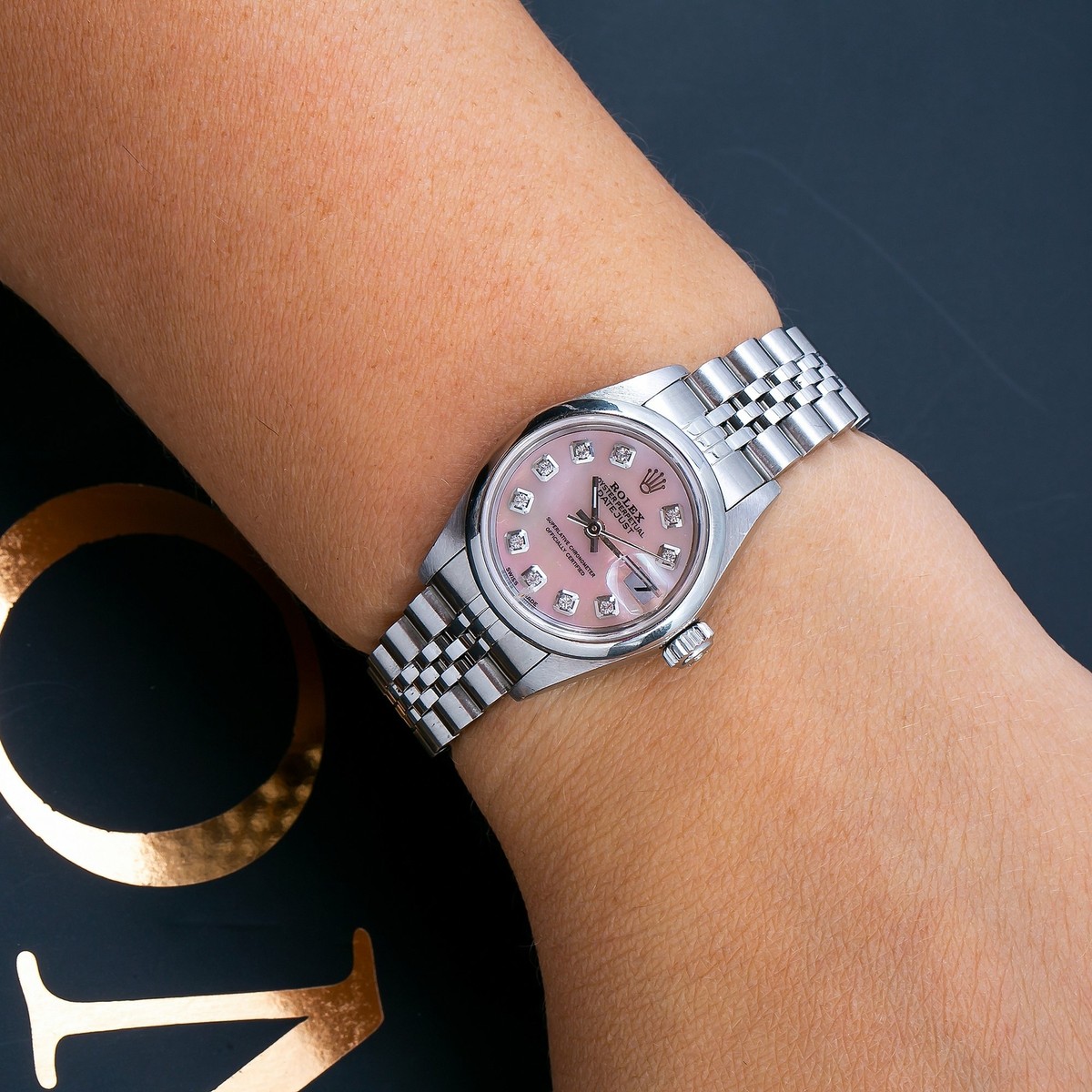 Rolex 美品 79174 DATEJUST シェルダイヤル 26mm 腕時計 Rolex Datejust 79174 26mm Pink Mother of Pearl Dial Jubilee