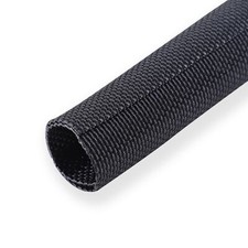 Black Braided Cable Management Sleeves Wire Loom Tubing Cord Protector Self-W...