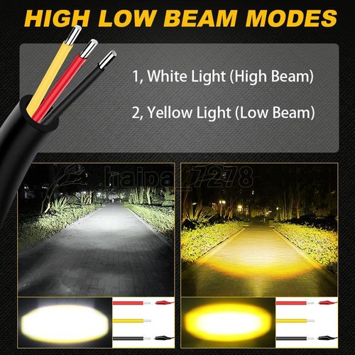 Barra de luces LED de trabajo 2X 3 pulgadas ámbar blanco vainas de doble color punto niebla conducción todoterreno - Imagen 4 de 9