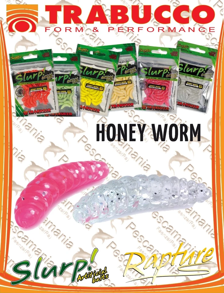 Artificiale trota lago camole del miele Trabucco Slurp Honey worm 30pz.