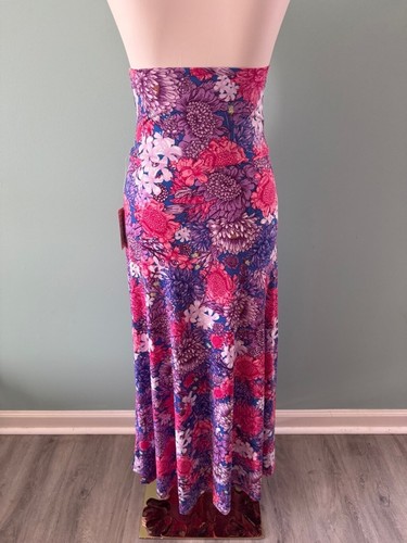 Women's LuLaRoe Maxi Skirt XXS Pink Blue Floral - Picture 2 of 6