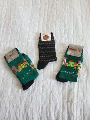 🌲 ️🎁 NWT 3 pair Christmas socks size 9-11 | eBay