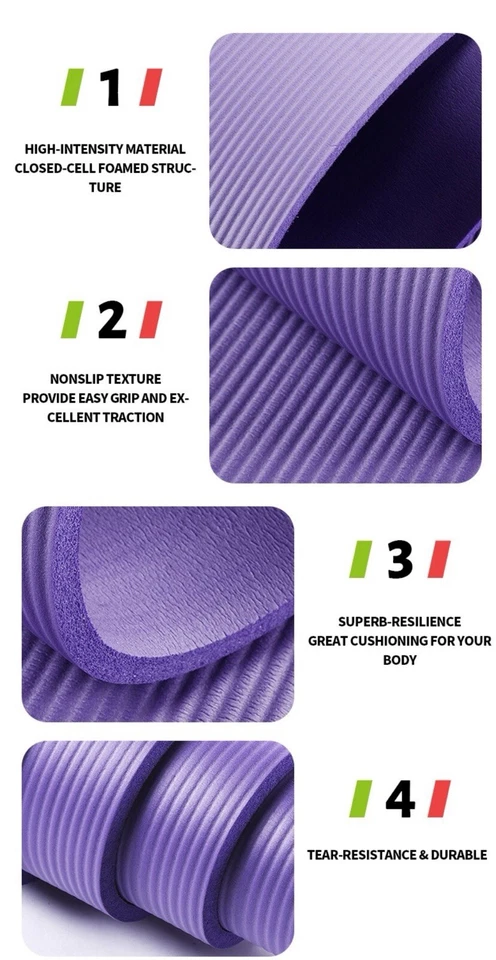 NBR Exercise Yoga Mat - Image 4 of 4