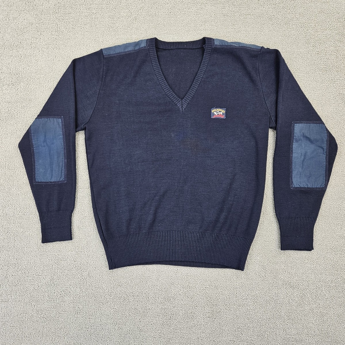 Paul Shark Sweater Yachting Wool Blend Elbow Patches Mens Size