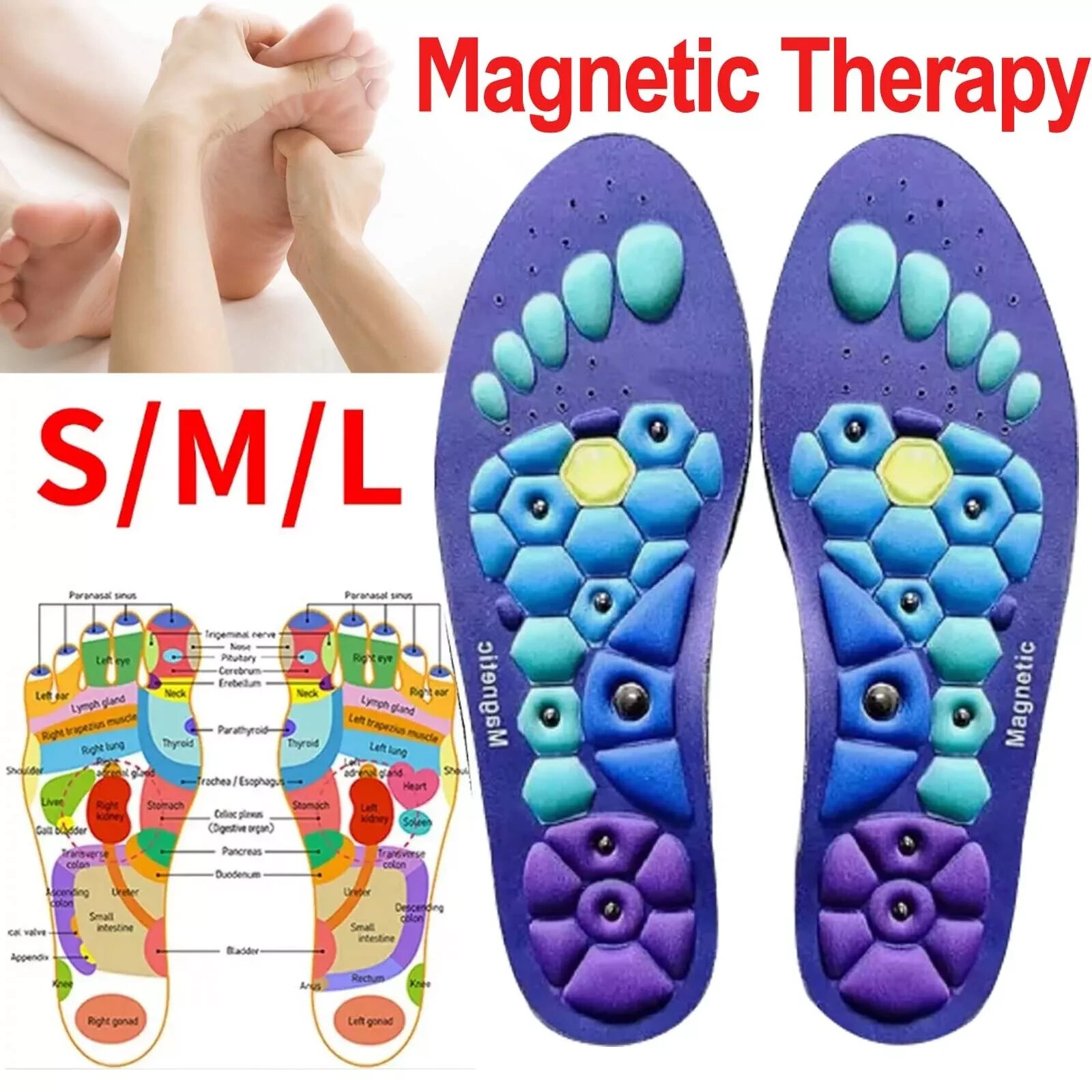 Akusoli | Magnetic Acupressure Shoe Insoles for Pain Feet Fatigue Relief insoles