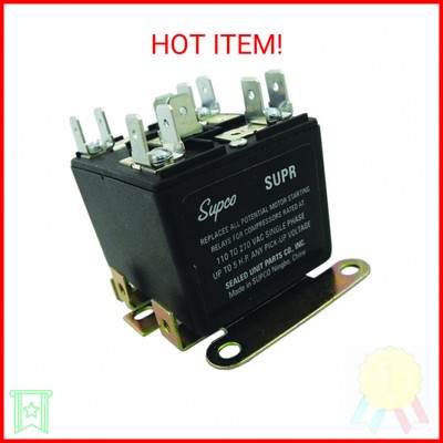 Supco SUPR Universal Potential Relay, Single Phase, 110 - 270 Operating Voltage,