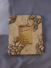 MINI Picture Frame Flat Ivory Stone & Small Tile Pieces 2"X 3" Free STANDING