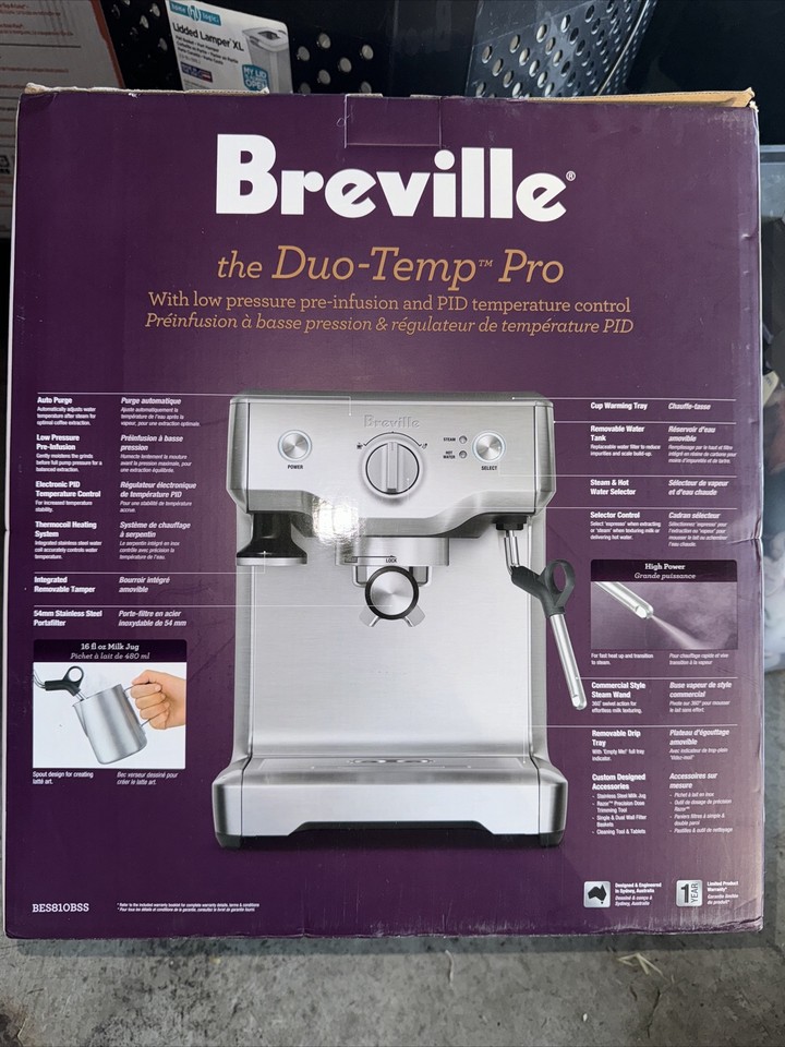 Breville Duo Temp Pro (BES810BSS) Espresso Machine Stainless Steel NEW