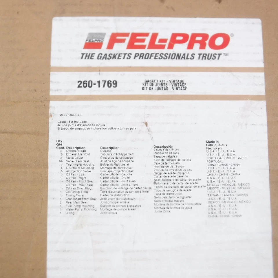 Juego de juntas de motor Fel-Pro 260-1769 para Cadillac Calais Deville 1968-1976 Foto 4 de 4