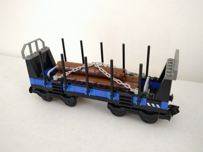 LEGO Trains 10013 Open Freight Wagon - missing 2 brown 2x2 round bricks