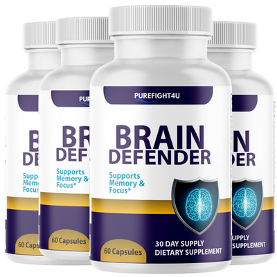 Brain Defender Capsules,  Advanced Cognitive Formula Supplement - 4 Bottles