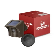 eMACROS 1/2 Mile Long Range Solar Wireless Driveway Alarm Outdoor Weather Resist