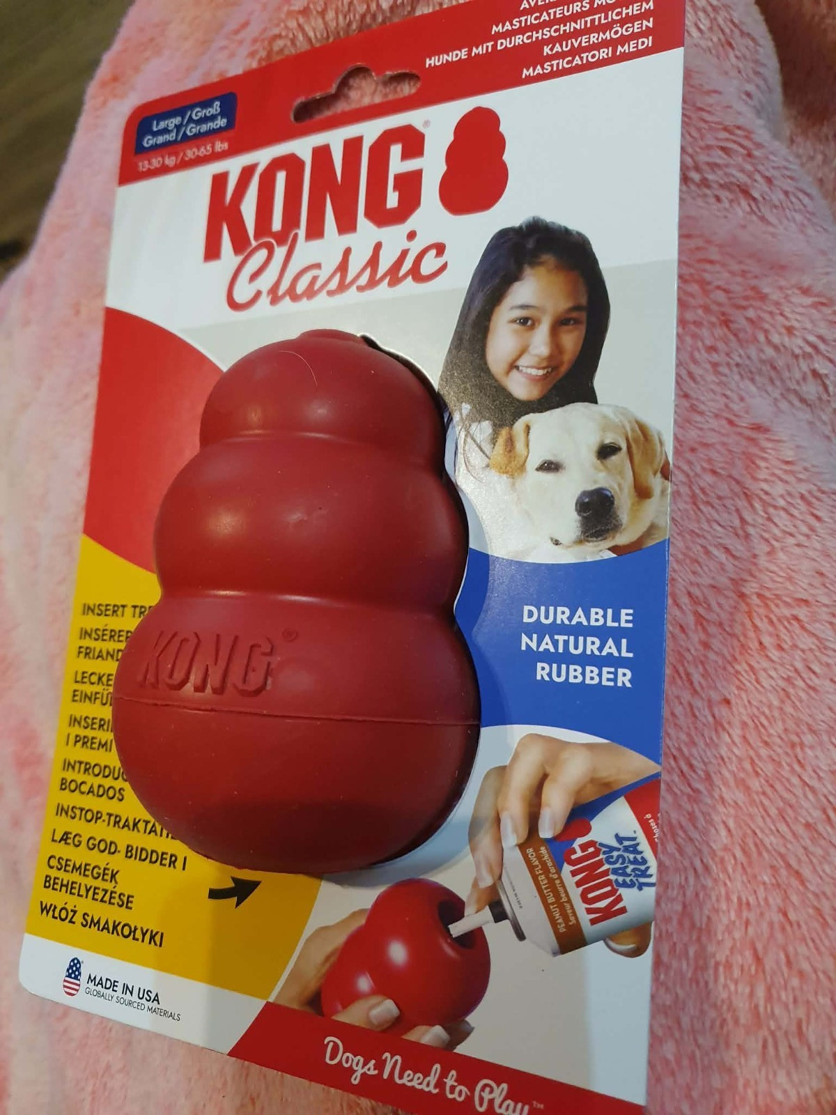 KONG Classic Large Durable Rubber Treat Dispenser Dog Toy