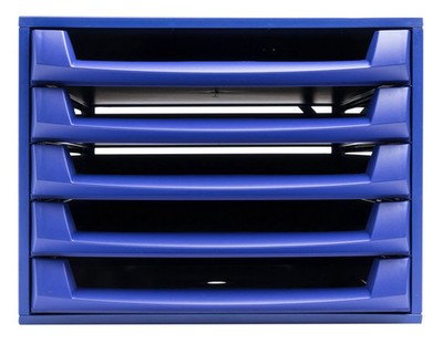 Exacompta Schubladenbox THE BOX, 5 offene Schubladen, - Kobaltblau - 221101D