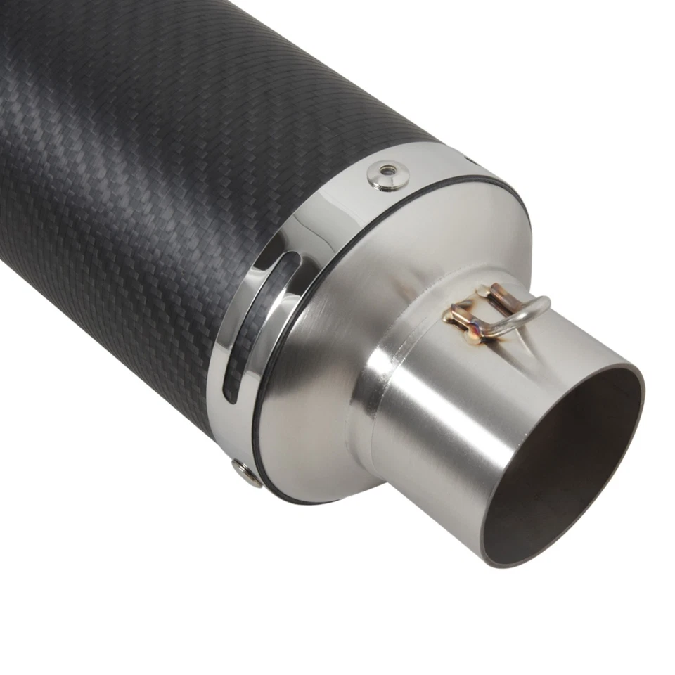 Slip-on Real Carbon Fiber Universal 38-51mm Exhaust Pipe Muffler for KTM Honda Foto 3 de 4