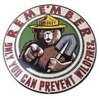 Vintage Smokey Bear Porcelain Sign - Only You Can Prevent Wildfires Sign