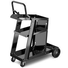 3-Tier Welding Cart w/ Tilt-Table & 4 Wheels Tank Storage Anti-Tippling Chains