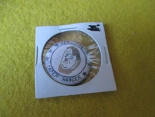 ORIGINAL WWII HOMEFRONT ANTI AXIS HANG THE PAPER HANGER HITLER 1 1/4 INCH PIN