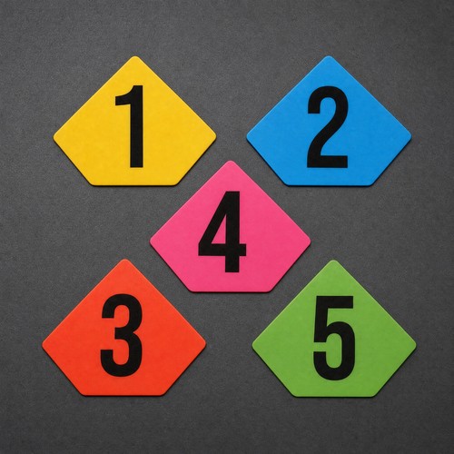 5 Pieces Numbered Agility Marker Mat Slim for Children - Afbeelding 7 van 10